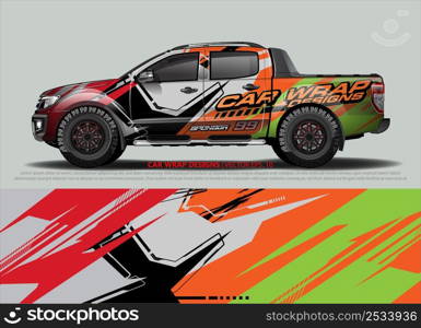 Race car wrap design vector for vehicle vinyl sticker and automotive decal livery