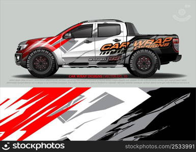 Race car wrap design vector for vehicle vinyl sticker and automotive decal livery