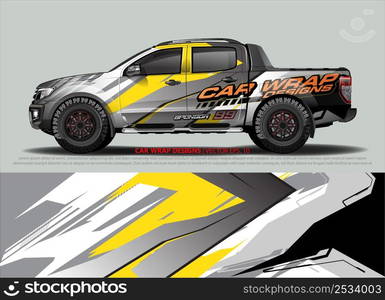 Race car wrap design vector for vehicle vinyl sticker and automotive decal livery