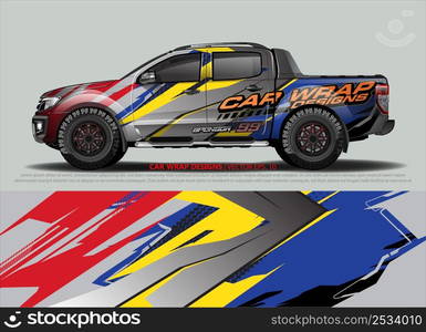 Race car wrap design vector for vehicle vinyl sticker and automotive decal livery