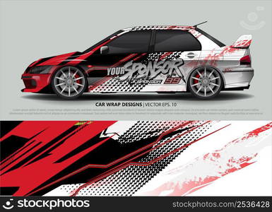 Race car wrap design vector for vehicle vinyl sticker and automotive decal livery