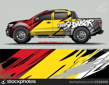 Race car wrap design vector for vehicle vinyl sticker and automotive decal livery