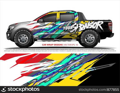 Race car wrap design vector for vehicle vinyl sticker and automotive decal livery