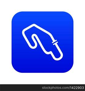 Race circuit icon digital blue for any design isolated on white vector illustration. Race circuit icon digital blue