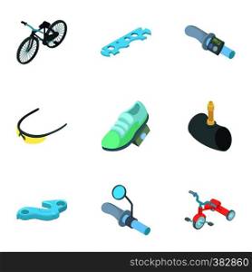 Race cycling icons set. Cartoon illustration of 9 race cycling vector icons for web. Race cycling icons set, cartoon style