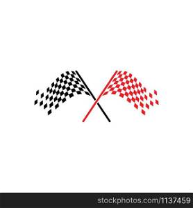Race flag icon, simple design race flag logo template
