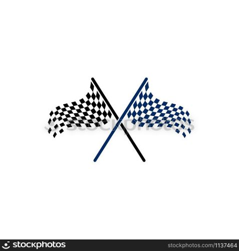 Race flag icon, simple design race flag logo template