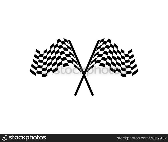 Race flag icon, simple design race flag logo template - Vecto