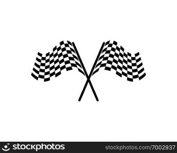 Race flag icon, simple design race flag logo template - Vecto