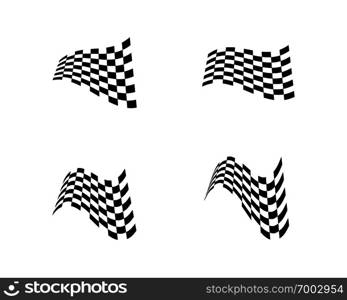 Race flag icon, simple design race flag logo template - Vecto