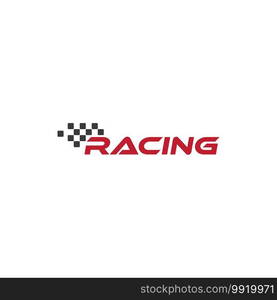 Race flag logo vector template