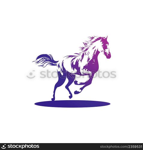Race Horse Run Fast Animal Farm Wildlife Silhouette Engraving Style