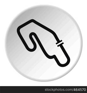 Race track icon in flat circle isolated vector illustration for web. Race track icon circle