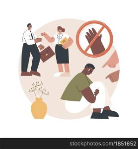 Racial discrimination abstract concept vector illustration. Discrimination based on skin colour, racial or ethnic origin, bullying and harassment, equal rights, prejudice abstract metaphor.. Racial discrimination abstract concept vector illustration.