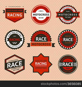 Racing badges, vintage style