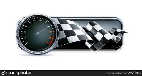 Racing banner with speedometer