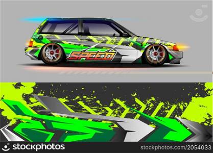 Racing car decal wrap vector designs. Truck and cargo van decal, company , rally, drift . Graphic abstract stripe racing background