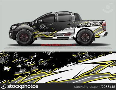 Racing car wrap design vector for vehic≤vinyl sticker and automotive decal livery