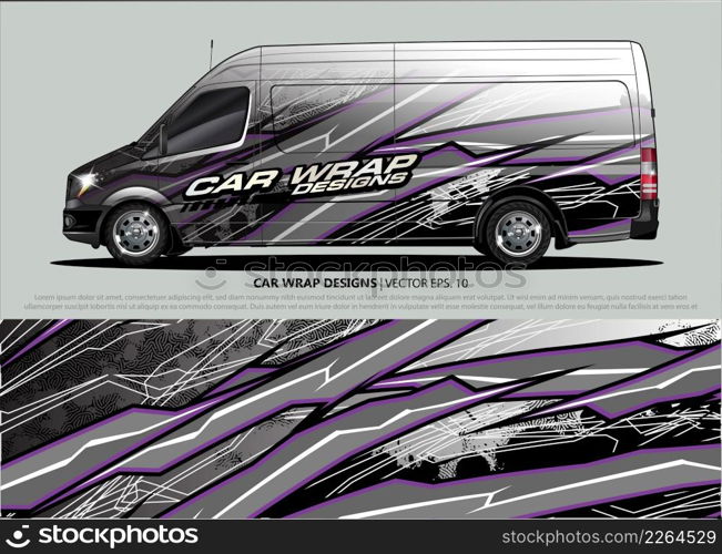 Racing car wrap design vector for vehicle vinyl sticker and automotive decal livery