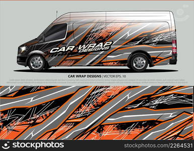 Racing car wrap design vector for vehicle vinyl sticker and automotive decal livery