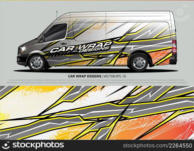 Racing car wrap design vector for vehicle vinyl sticker and automotive decal livery