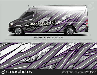 Racing car wrap design vector for vehicle vinyl sticker and automotive decal livery