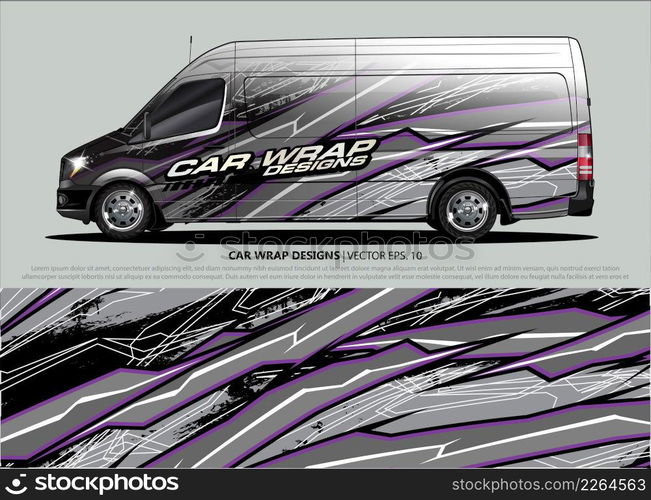 Racing car wrap design vector for vehicle vinyl sticker and automotive decal livery