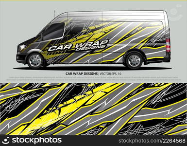 Racing car wrap design vector for vehicle vinyl sticker and automotive decal livery