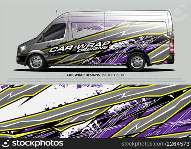 Racing car wrap design vector for vehicle vinyl sticker and automotive decal livery