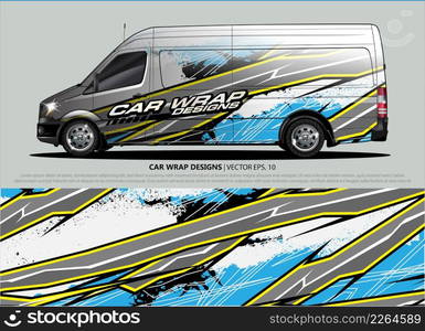 Racing car wrap design vector for vehicle vinyl sticker and automotive decal livery