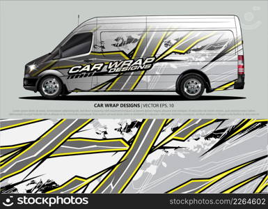 Racing car wrap design vector for vehicle vinyl sticker and automotive decal livery