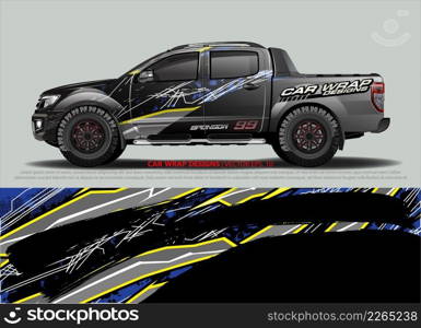 Racing car wrap design vector for vehicle vinyl sticker and automotive decal livery