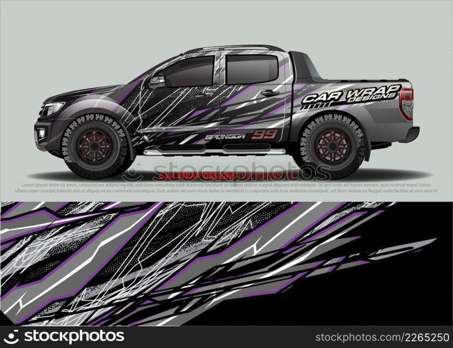 Racing car wrap design vector for vehicle vinyl sticker and automotive decal livery