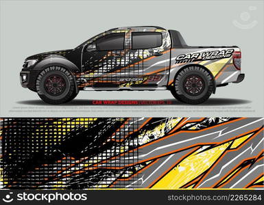 Racing car wrap design vector for vehicle vinyl sticker and automotive decal livery