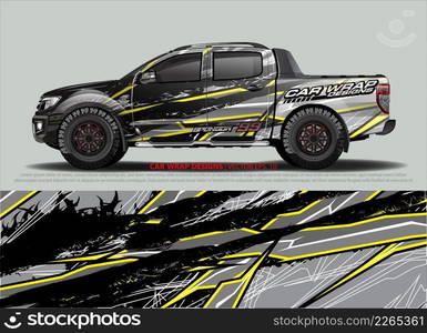 Racing car wrap design vector for vehicle vinyl sticker and automotive decal livery