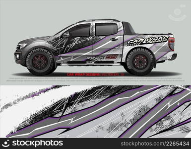 Racing car wrap design vector for vehicle vinyl sticker and automotive decal livery