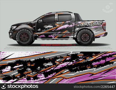 Racing car wrap design vector for vehicle vinyl sticker and automotive decal livery