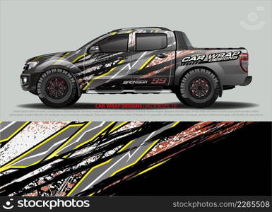 Racing car wrap design vector for vehicle vinyl sticker and automotive decal livery