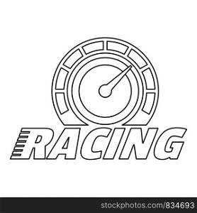 Racing dashboard logo. Outline racing dashboard vector logo for web design isolated on white background. Racing dashboard logo, outline style