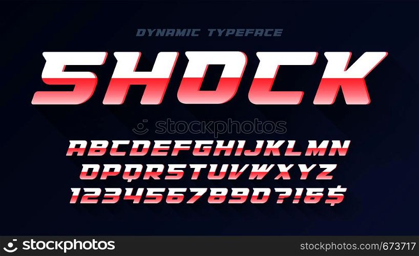Racing display font design, alphabet, typeface, letters and numbers. Vector characters. Racing display font design, alphabet, typeface, letters