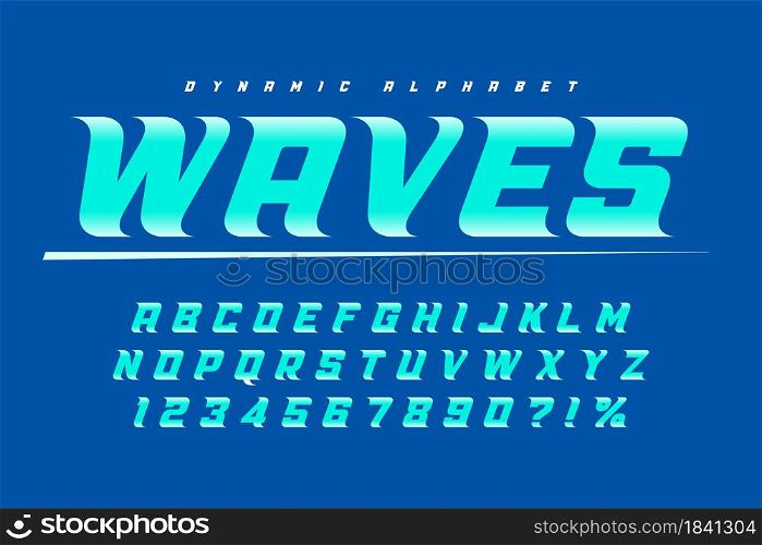 Racing display letters design, dynamic alphabet, numbers. Vector characters. Racing display letters design, dynamic alphabet, numbers.