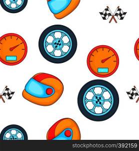 Racing elements pattern. Cartoon illustration of racing elements vector pattern for web. Racing elements pattern, cartoon style