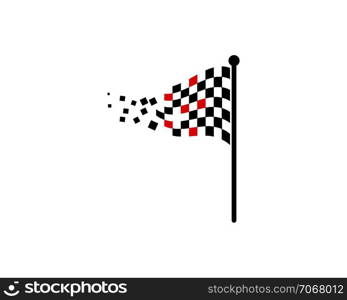 racing flag icon of automotif illustration vector template