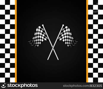 racing flag icon of automotif illustration vector template