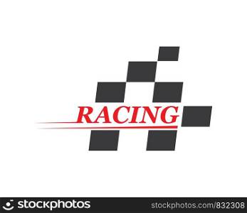 racing flag icon of automotif illustration vector template