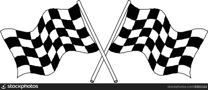 Racing flag icon. Vector illustration, flat design.