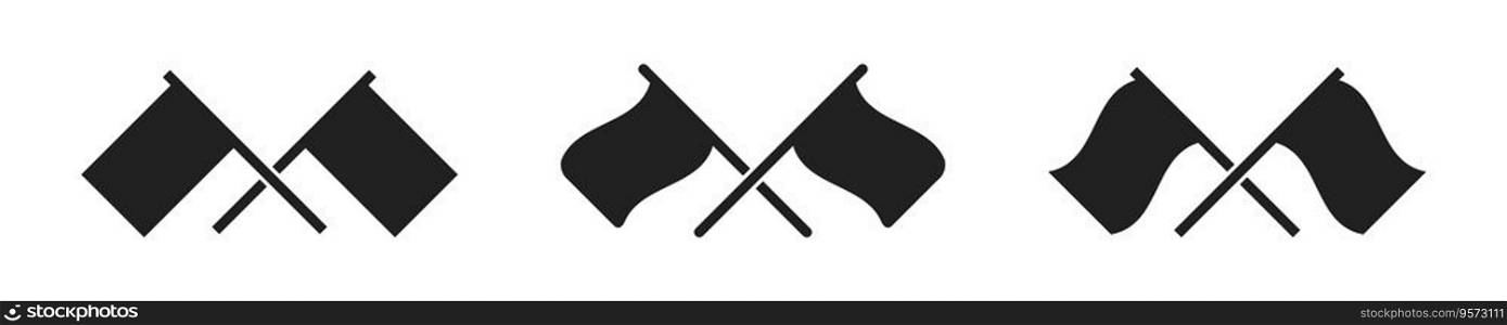 Racing flag icons. Race symbol. Vector illustration.