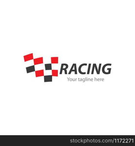 Racing flag logo vector template