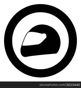 Racing helmet icon black color in circle or round vector illustration