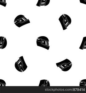 Racing helmet pattern repeat seamless in black color for any design. Vector geometric illustration. Racing helmet pattern seamless black